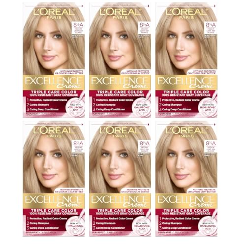 Image of L'Oreal Paris Excellence Creme Permanent Hair Color, Champagne Blonde [8.5A] 1 ea ( Packs of 6)