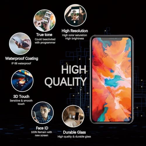 HXAQGP for iPhone 11 LCD Display FHD Screen Replacement 3D Touch Digitizer Frame Full Assembly with Repair Tools Kit for 6.1 inch A2111, A2223, A2221+Waterproof Adhesive+Screen Protector