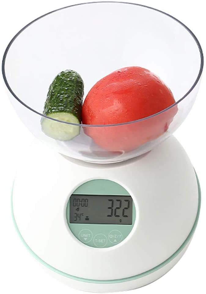 asdchZen Báscula De Cocina Digital Inteligente De 5 Kg/11 LB con Ajuste De Temperatura, Báscula Electrónica Multifunción Precisa, Báscula De Alimentos para El Hogar con Pantalla L,B
