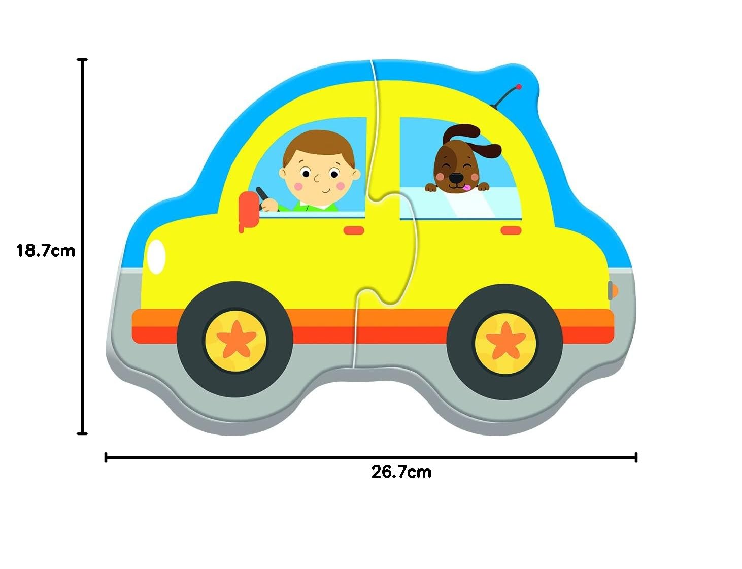 Trefl Pojazdy - Transport Puzzle 4 w 1 Baby Classic z Grubego Kartonu dla Dzieci od 1 roku życia