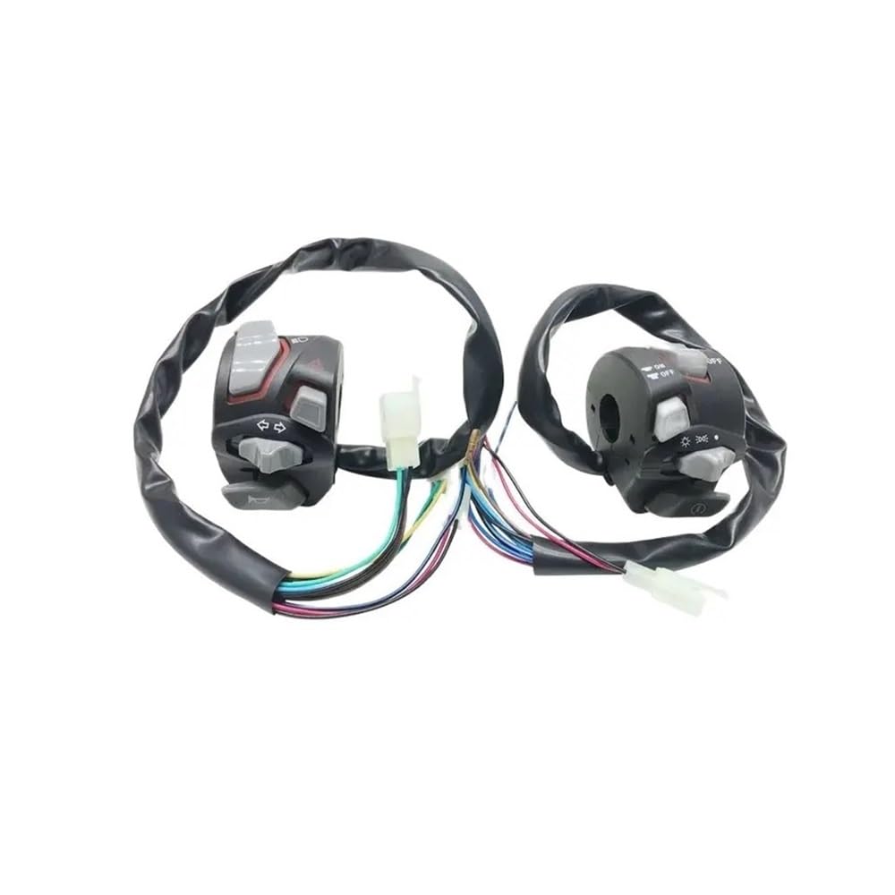 Pulsante interruttore manubri Interruttore Universale Per Manubrio Moto, Controllo Fari, Spia Avvertimento, Indicatore Direzione, Clacson, Pulsante Avviamento E Spegnimento Con LED Da 7/8'' 22 Mm