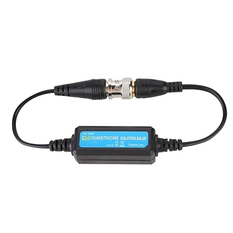 Ground Loop Isolator Plastic, HD-TVI/CVI/AHD/CVBS Ground Loop Isolator Video Balun Coaxial BNC Male to Female for Camera Black