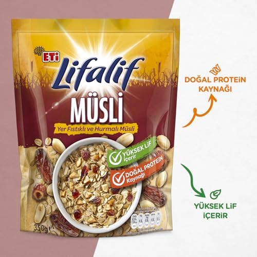 Eti Lifalif Yer Fıstıklı Ve Hurmalı Müsli 350 g - Görsel 3
