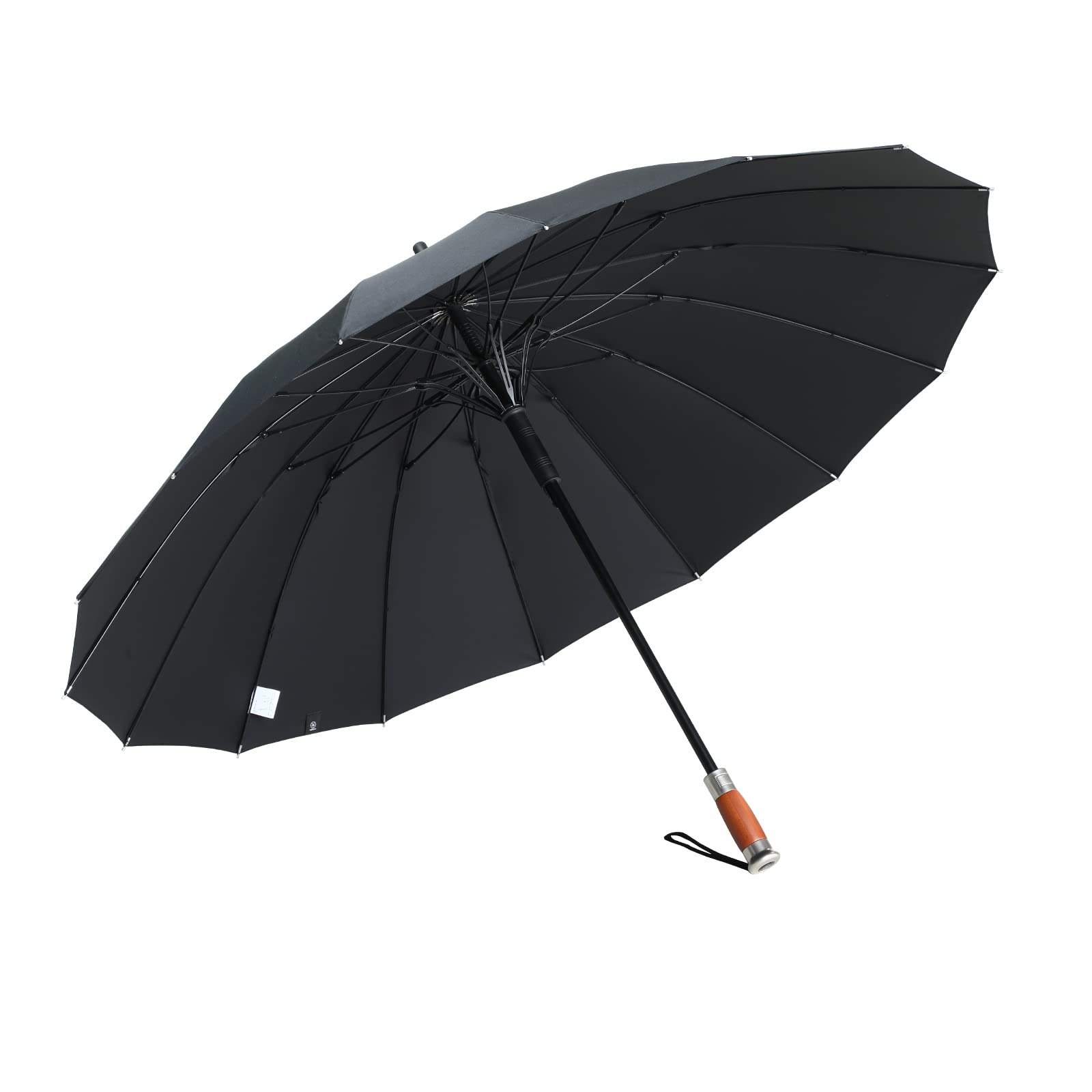 mamoruWooden Handles Stick Umbrella for Rain, Automatic Open Large Windproof Umbrella Rainproof Golf Umbrella Fast Drying Umbrella for Men, Women and Family 42Inch