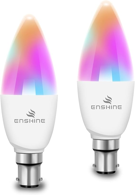 Enshine Smart Candle Bulb, B15 WiFi Light Bulbs LED Colour Changing and