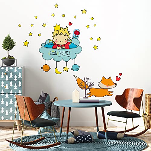 R00157 Wall Stickers Little Prince Fox Wall Decoration Children's Room Kindergarten Nest Bedroom, Color - Model 3, 100x30 cm