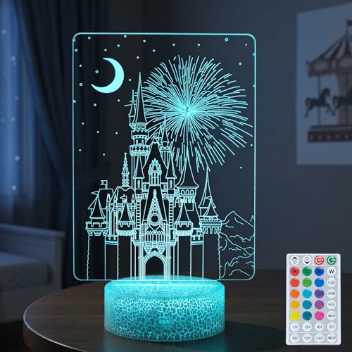 Veilleuse château enfant, idée cadeau anniversaire avec veilleuse 3D
