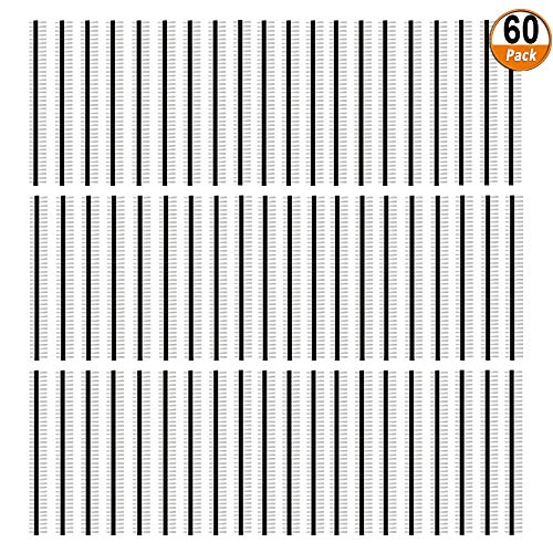 Cabezal de pin Breakaway de 60 Piezas, 40 Pin Conector de Cabecera de Pin Pin macho de fila única de 2.54 mm para Arduino Prototype Shield