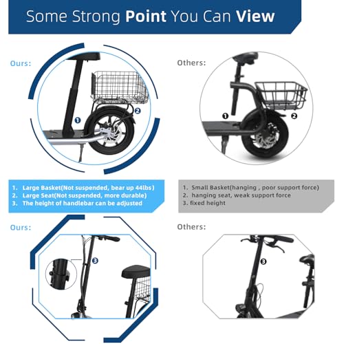 Image of Hiboy VE1 PRO /ECOM 14 Electric Scooter - 500W /450W Motor Electric Scooter for Adults - 16 inch /14 inch Pneumatic Tires - 31 Miles Long Range & 23 /22Mph Folding Commuter Escooter