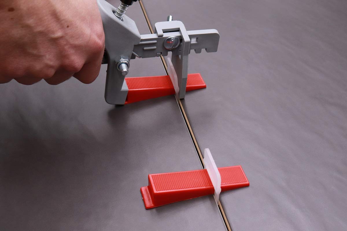 Bauhandel24 set utensili posa piastrelle 2 mm 201 pezzi cunei per piastrelle livellatori per piastrelle distanziatori per piastrelle distanziatore posa professionale pareti pavimenti con pinza