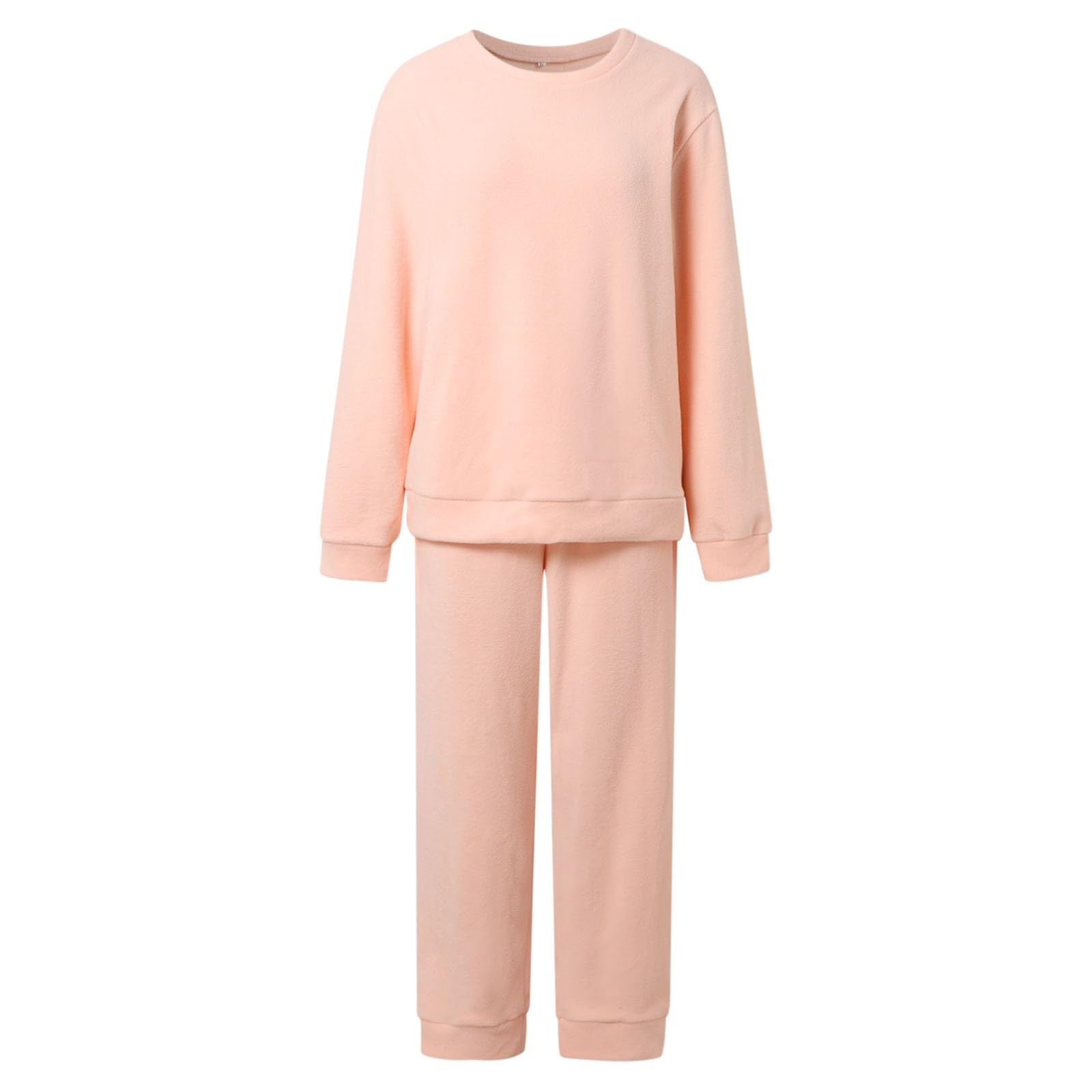 Generisch Herbst Pyjama Damen - Damen Winter Casual Home Loose Verdickte Langarm Warm Schlafanzug Set Hose Loungewear