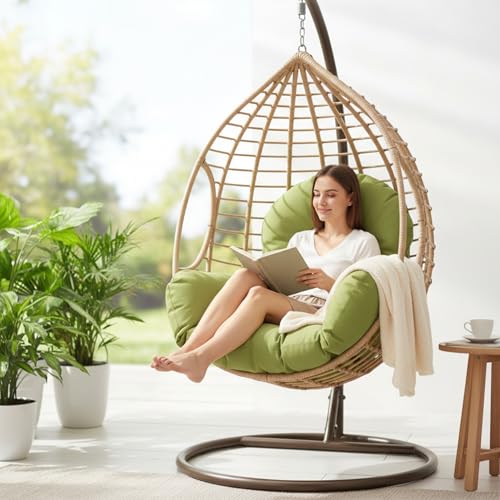 Cojín para silla egg grande de lino de algodón transpirable 7
