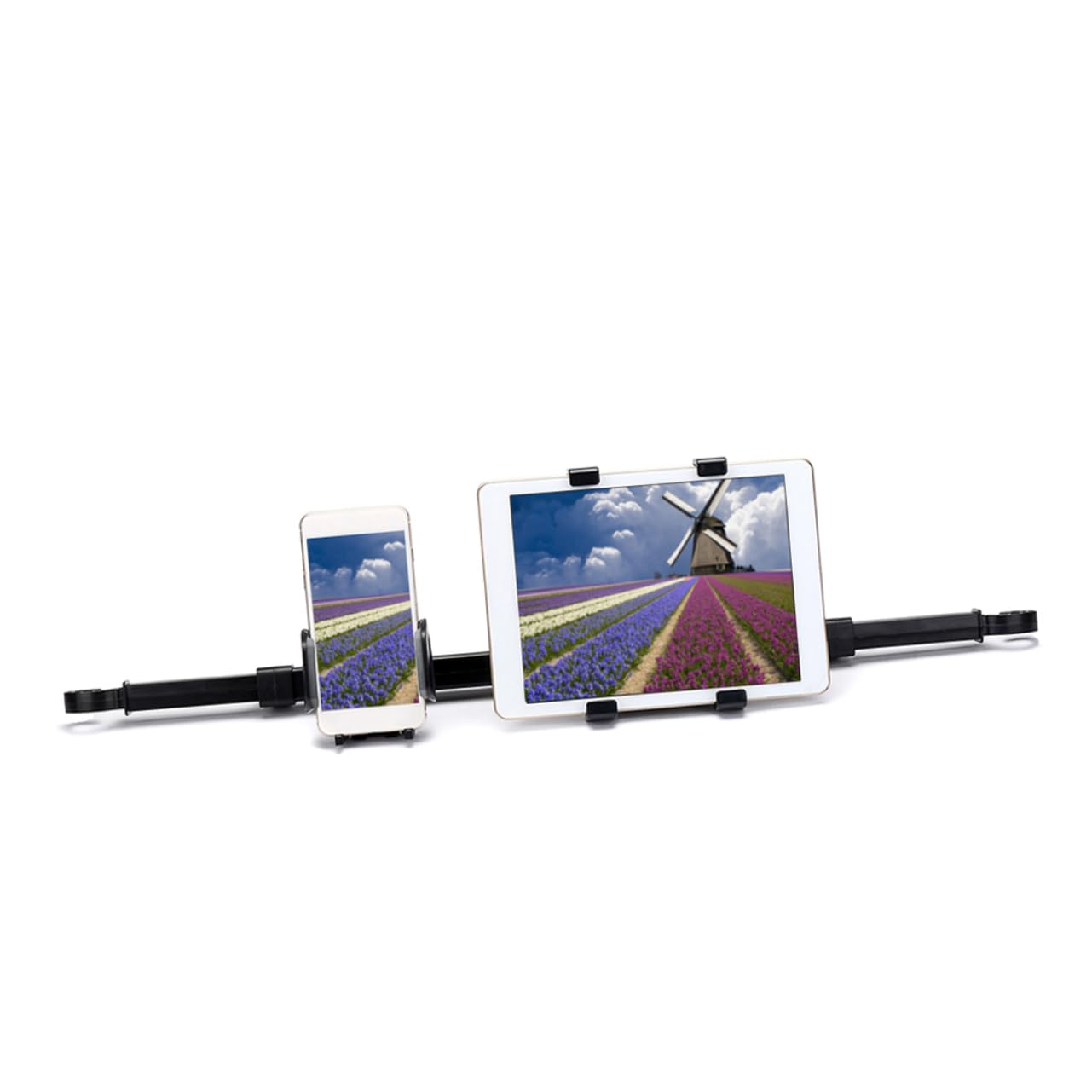 Support de Tablette et Téléphone Rotation à 360 Degrés, en Plastique Noir pour Siège Arrière de Voiture pour Jeux et Voyages en Voiture