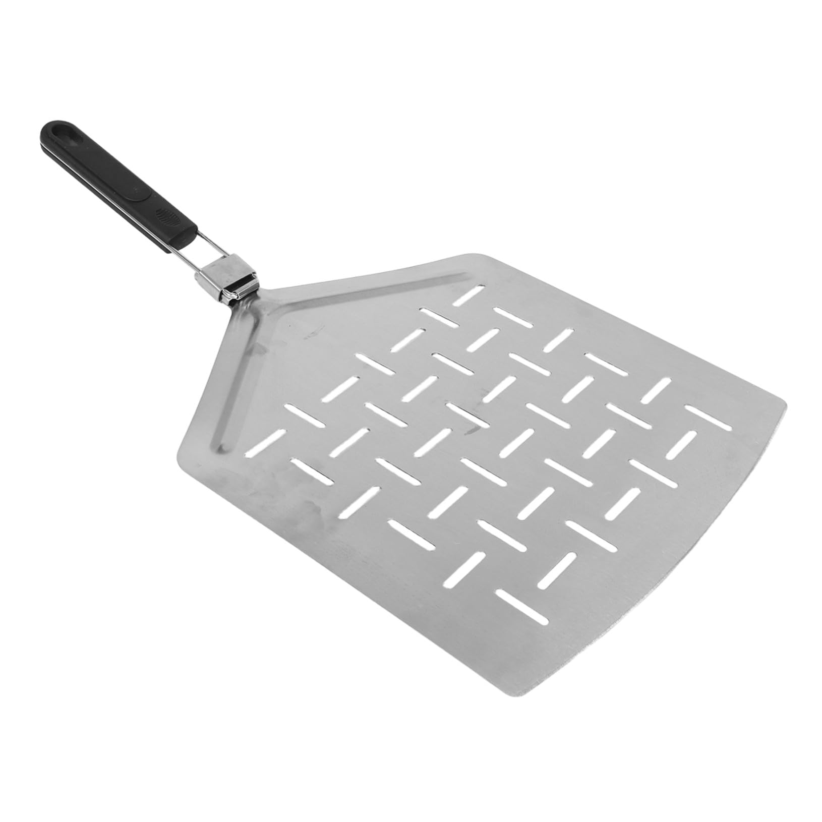 TOPBATHY Perforierter Pizzaschieber Rechteckiger Spatel aus Edelstahl 33cm mit Klappbarem Griff Faltbarer Pizzaspatel für Backen und Outdoor Einsatz