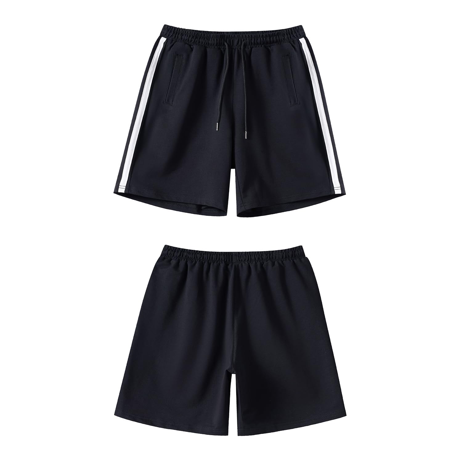 Pantalones Cortos Hombre Algodón Bermuda Transpirable Elásticos Deportivo para Correr Yoga con Bolsillos
