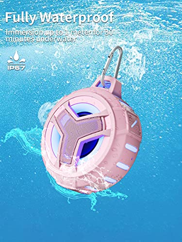 Image of EBODA Shower Waterproof Bluetooth Speakers Portable Gifts for Teen Girls | IP67 Wireless Small Speaker, 24H Playtime for Home, Pool, Kayak, Hiking, Boat, River Floating, Tween Girls Trendy Stuff-Pink