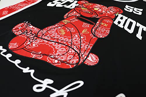 Image of SCREENSHOT Mens Hip-Hop Premium Urban Sreetwear Fashion Jersey Top - NYC Style Basketball Sports Team Color Mesh Tops