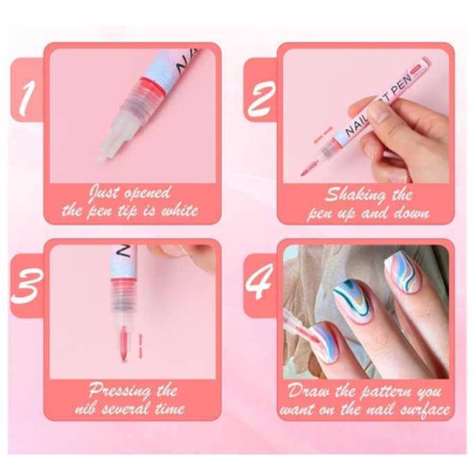 VENEXA Nail Polish Markers,12 Colors Nail Gel Art Pen Set - Fingernail Drawing Markers | for Home Casual Salon Travel Manicure Party Festival Formal Wedding 2