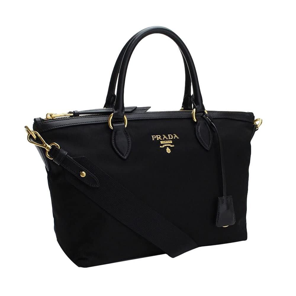 Prada Black Tessuto Nylon Two-Way Satchel Handbag for Women New