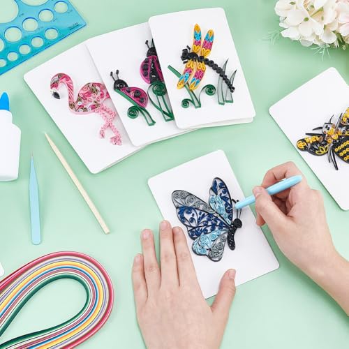 WEBEEDY 20 conjuntos de kit de quilling de papel para adultos, faça você mesmo, temas de animais, ki