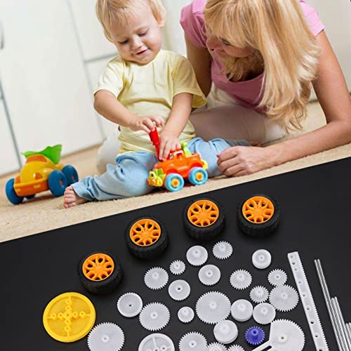 Kit D’engrenages Plastique 78 Pièces – Poulies, Crémaillères, Vis Sans Fin – Pour Modèles RC Et Robots DIY
