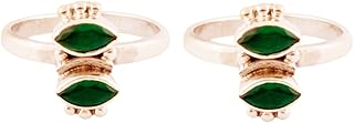 silverwala Silver 925 Sterling+Silver Emerald Toe Rings for Women-picture-43