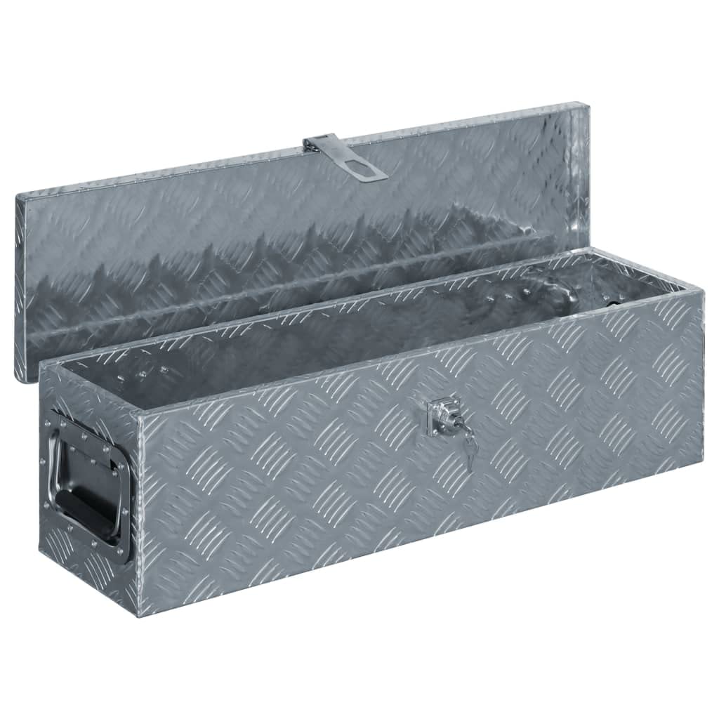 SKM Caja de Aluminio 80,5x22x22 cm Plateada,Bricolaje,Accesorios de Bricolaje,Organización y Almacenamiento de Herramientas,Cajas de Herramientas,Plateado,5.25 kg,142937