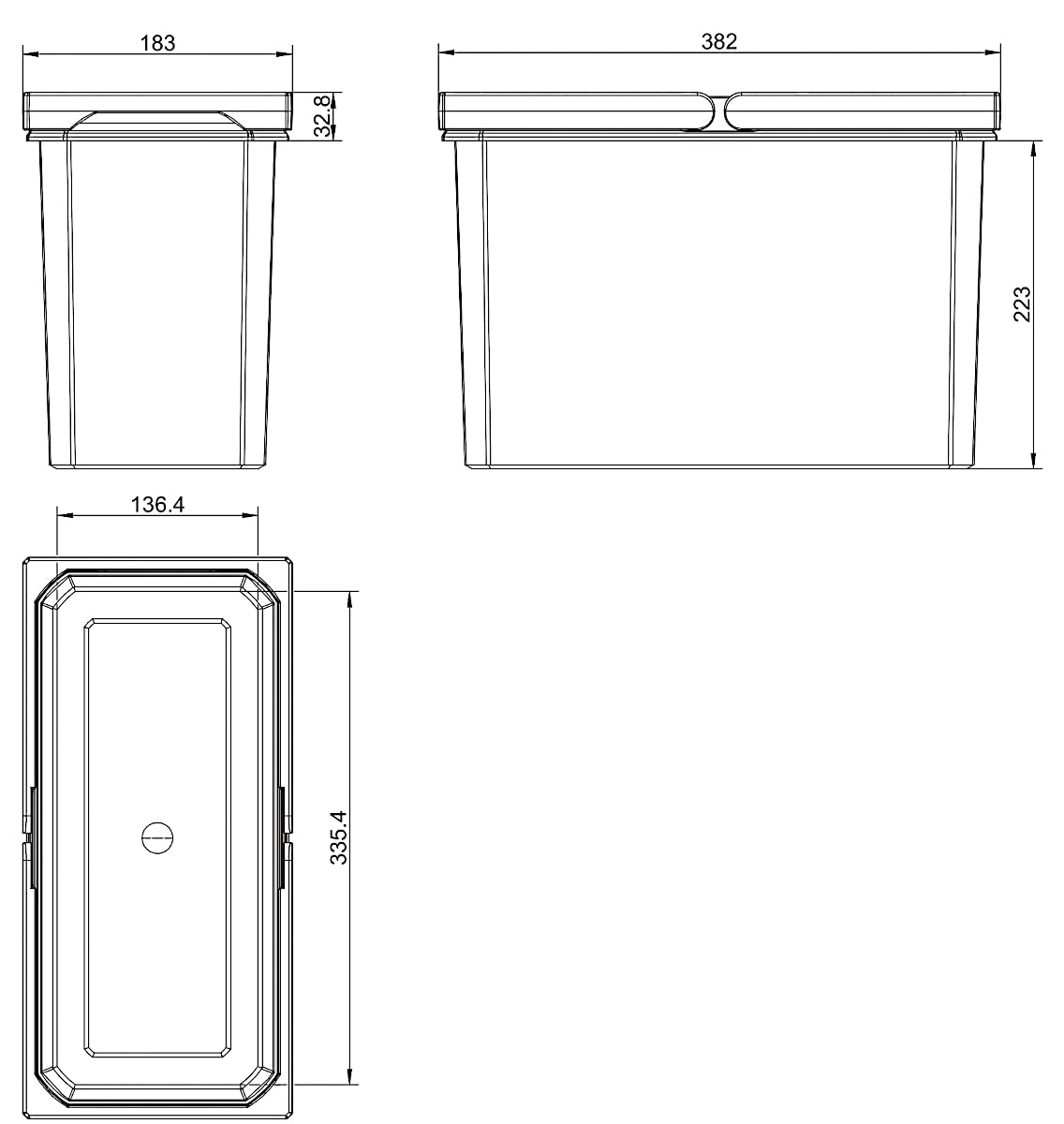 Cox Box Systembehälter 8013492 anthrazit mit 12 Liter Volumen/Ersatzeimer/Cox-Serie