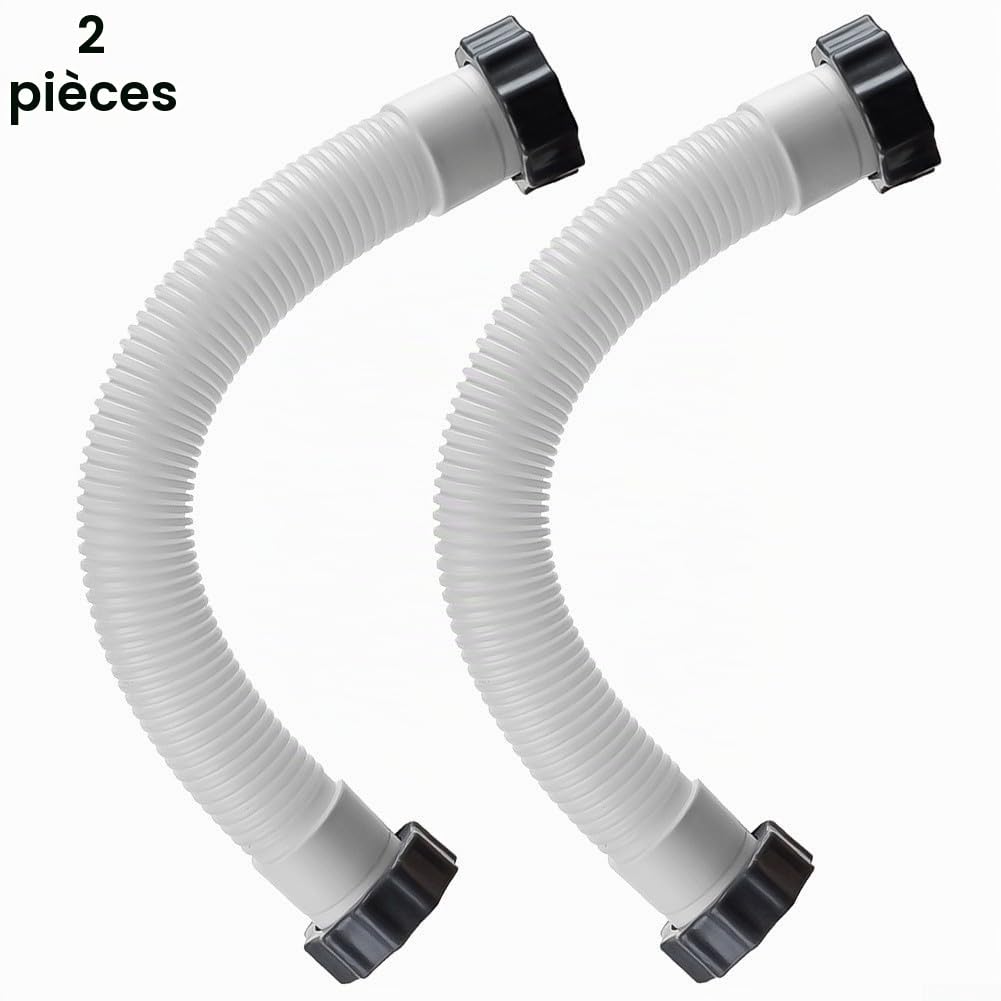 Lot de 2 tuyaux de rechange pour pompe de filtre de piscine de 38 mm, accessoire de tuyau d'interconnexion pour pompe à filtre pour Intex