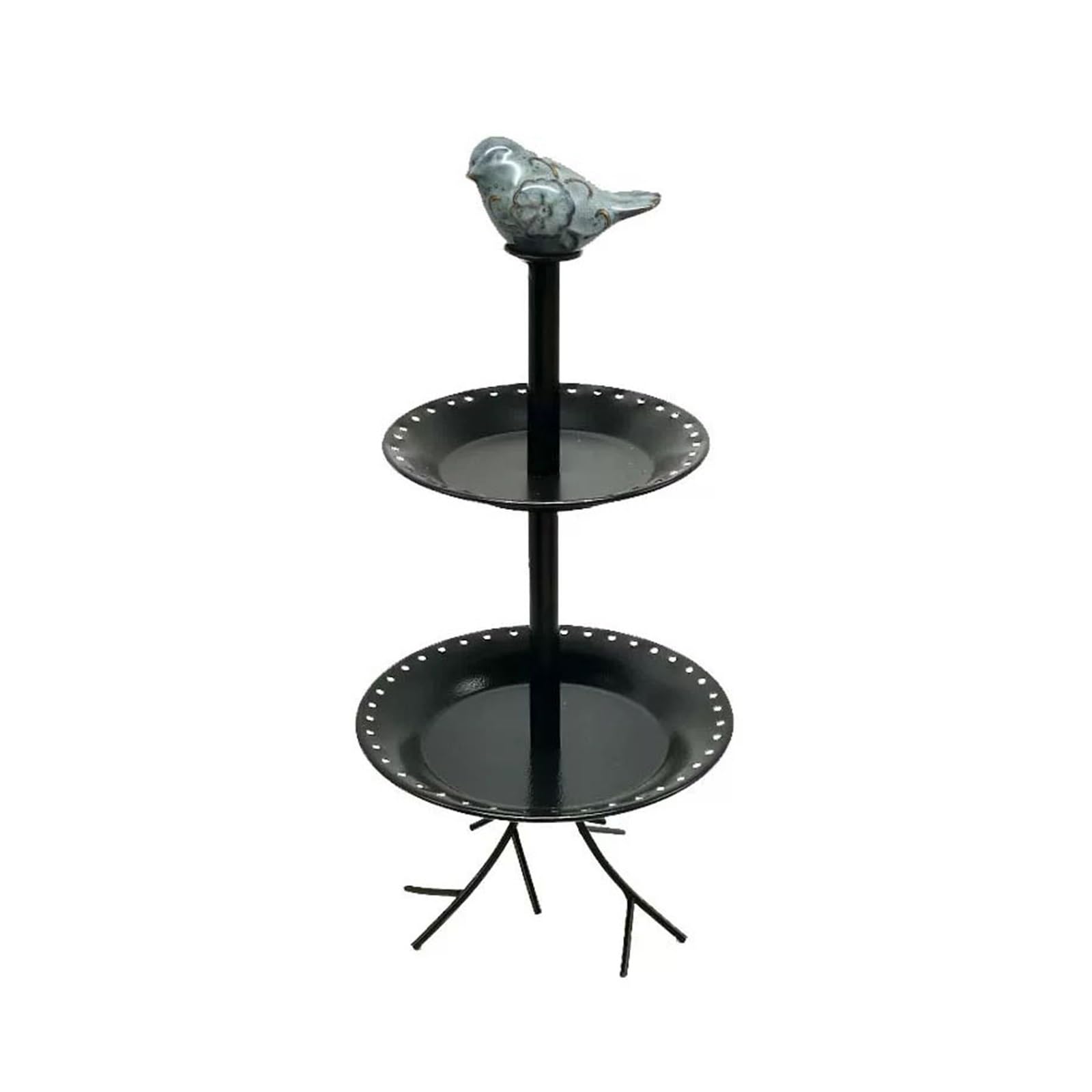 Kp6xLf3gT Jewellery Display Holder 2-Tier Metal Earring Ring Jewelry Tray with Bird Decor