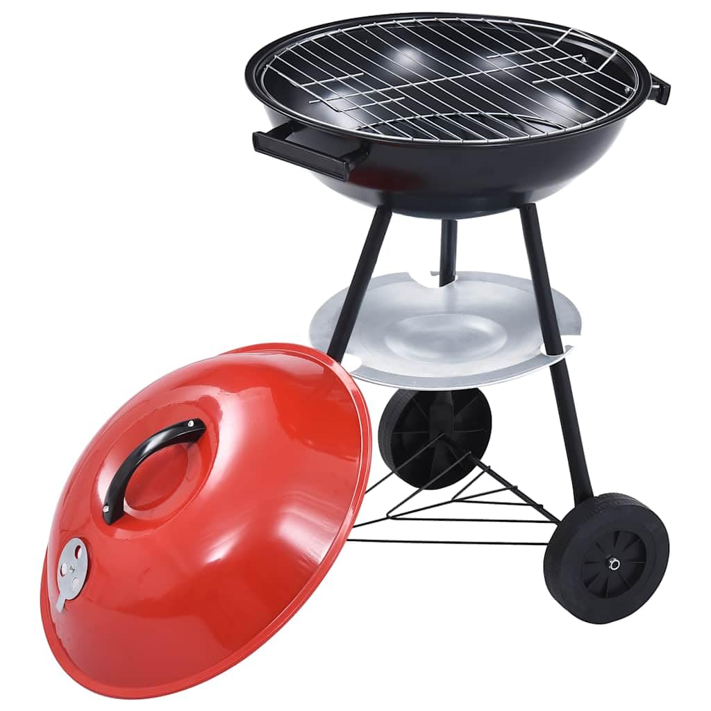 Dom Ogród, przenośny XXL grill węglowy BBQ z kółkami 44 cm