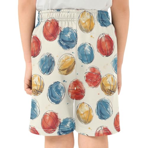 Boys Athletic Shorts Colorful Basketball Soccer Gym Shorts with Pocket for Outdoor Activity 7-15Y 5