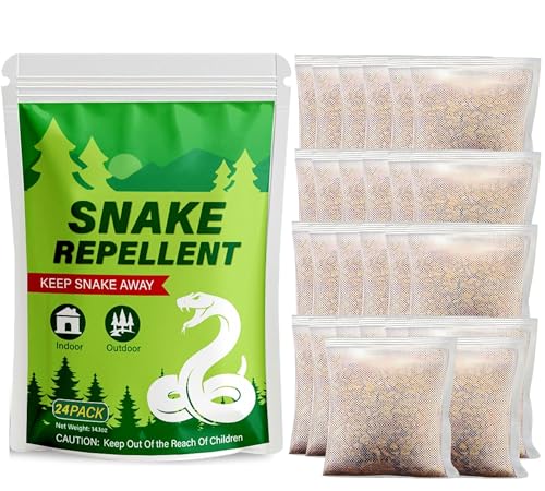 24 Pack Snake Repellent for Outdoor & Indoor Use, Natural Snake Deterrent for Yard Powerful, Pet and...