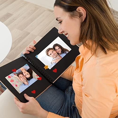 YINENGD Scrapbook Photo Album, DIY Memory Album, 60 Pages A5 Craft Paper 5.9 x 8.5inch, Photobook for Lover Friends Kids Anniversary Wedding Gift(Black)