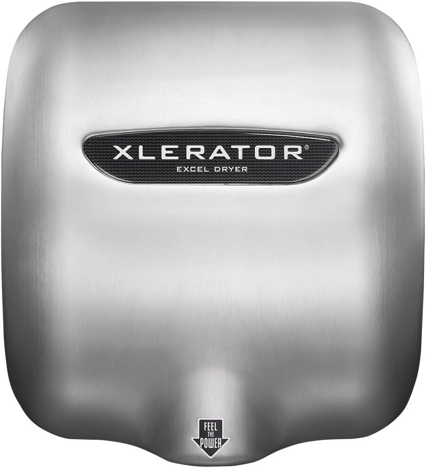 XL-SB Automatic High Speed Hand Dryer with Brushed Stainless Steel Cover and 1.1 Noise Reduction Nozzle, 12.5 A, 110/120 V