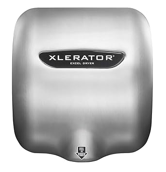XLERATOR XL-SBX Automatic High Speed Hand Dryer with Brushed Stainless Steel Cover and 1.1 Noise Reduction Nozzle, 5.5 A, 277 V