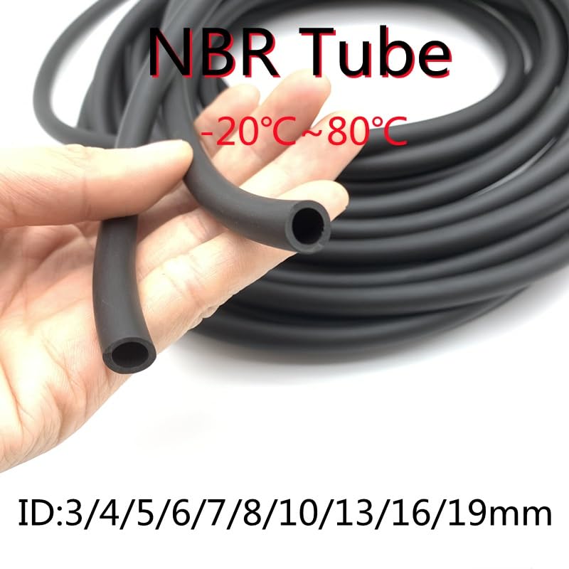 soft tubing Nitrile Pipe Hose 1 meter Rubber Hose Oil Resistant Rubber Pipe 3mm 4mm 5mm 6mm 7mm 8mm 10mm 13mm 16mm 19mm Rubber Pipe Oil Pipe industrial rubber (Size : 1Meter, Color : OD 7xID 4mm)