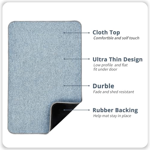 Bathroom Rugs Set 2 Pieces,Thin Bathroom Mats,Toilet Rugs,Quick Dry,Non-Slip,Machine Washable,Low Pile,Absorbent Bath Mats,Shower,Sink,Home Decor Accessories.Blue,1'5"x2'3"+1'8"x2" U Shape