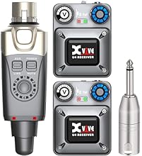 【Versatility】Xvive U4 2.4G wireless in ear monitor systemfeatured with mono balanced XLR or mono unbalanced TS input can  meet your requirement on different devices,provides smooth frequency with any headphones. 【High quality sound】 Xvive U4 IEM wire...