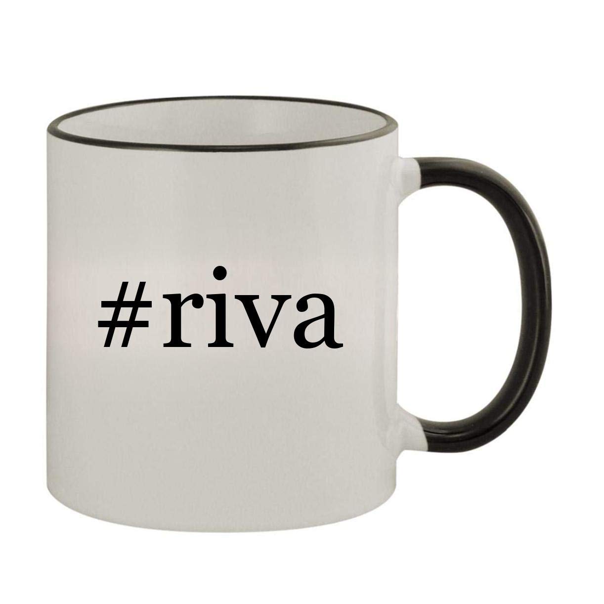 #riva - 11oz Ceramic Colored Rim & Handle Coffee Mug, Black