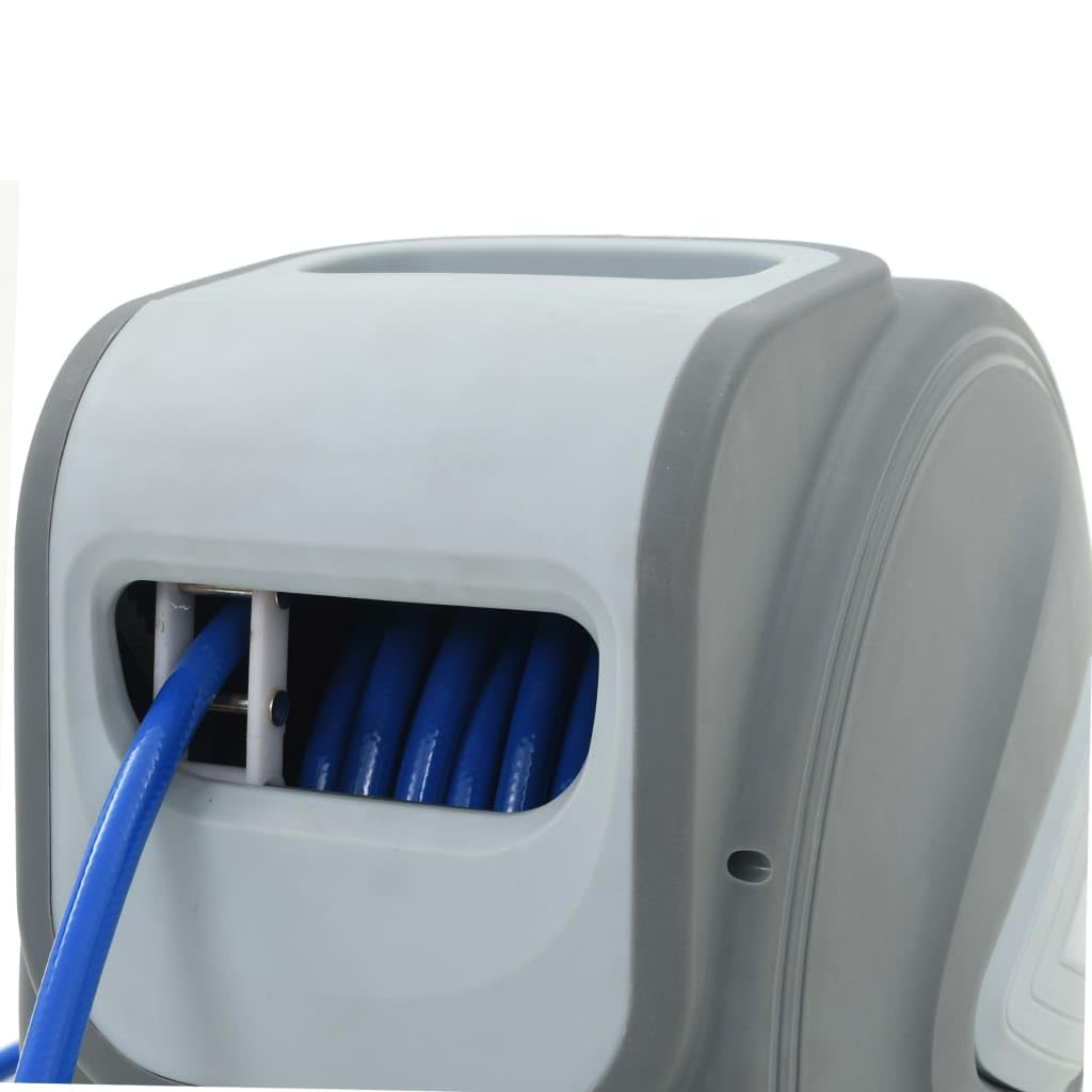 Automatischer Druckluft-Schlauchaufroller 1/4" mit 20 m PVC-Schlauch und Schnellkupplung, flexibel knickfest für Werkstatt, Garage, Bau und Industrie, inklusive Wandhalterung