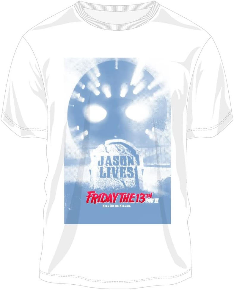 Friday the 13th Classic Horror Movie Mens White Graphic Tee