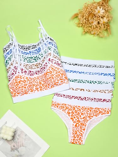 Girls' Cotton Panties Soft Underwear, Cotton Bralette Briefs Set Elastic, Girls’ Seamless Underwear Set2