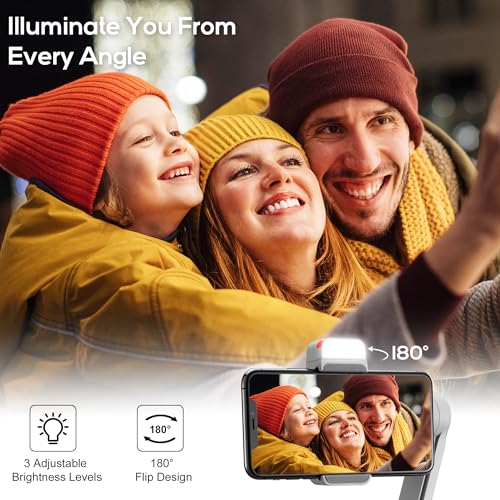 Zhiyun Smooth Q3, 3-Axis Gimbal Stabilizer for Smartphone with Fill Light and Tripod, Auto Inception Dolly-Zoom Time-Lapse, Portable and Foldable, Gesture Control, Android and iPhone Gimbal - Image 5