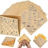 Papel Hamburguesa,100 Piezas Papel Antigrasa Alimentos,15 x 15cm Hojas de Deli,Kraft de Carnicería Alimentario Papels de Queso para Sándwiches,Hamburguesas,Patatas Fritas