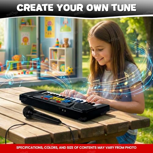Image of Zest 4 Toyz 37 Key Piano Keyboard for Kids Piano with Mic & Song Recording Musical Instruments for Kids Multi-Function Portable Piano Musical Toys for Boys & Girls - Black