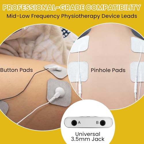 Image of 6 Pcs TENS Wires Pin Electrode DC 3.5mm Plug Cables | Electrode Lead Wire Adapters, Featuring Pin & Snap Connections for TENS, EMS, IF Units