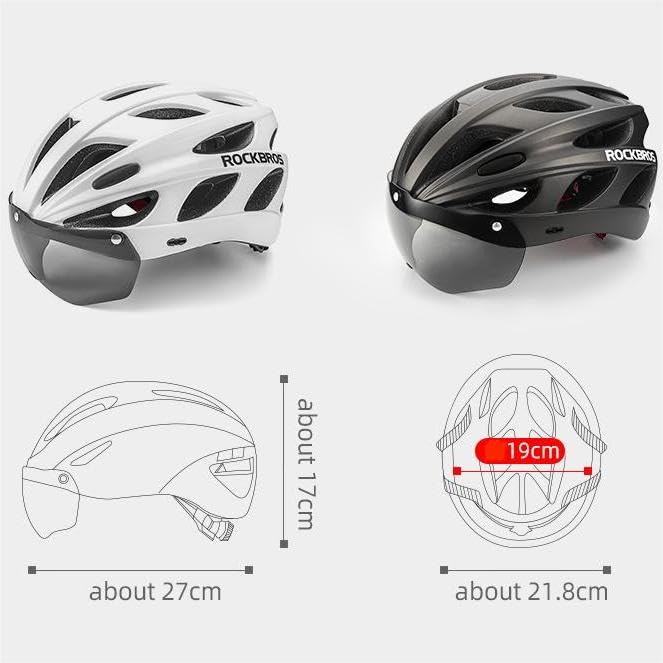 ROCKBROS Bike Helmet Adjustable Bicycle Helmet Lightweight with Detachable Magnetic Goggles Visor Adult MTB Road Bike Pink L - Image 3