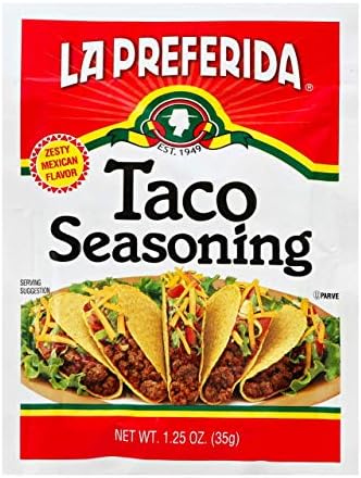La Preferida Authentic Taco Seasoning Mix - Bold Flavor, Versatile Spice blend for Wings, Burgers, Soups, Dips & more, 1.25 oz (Pack of 24)