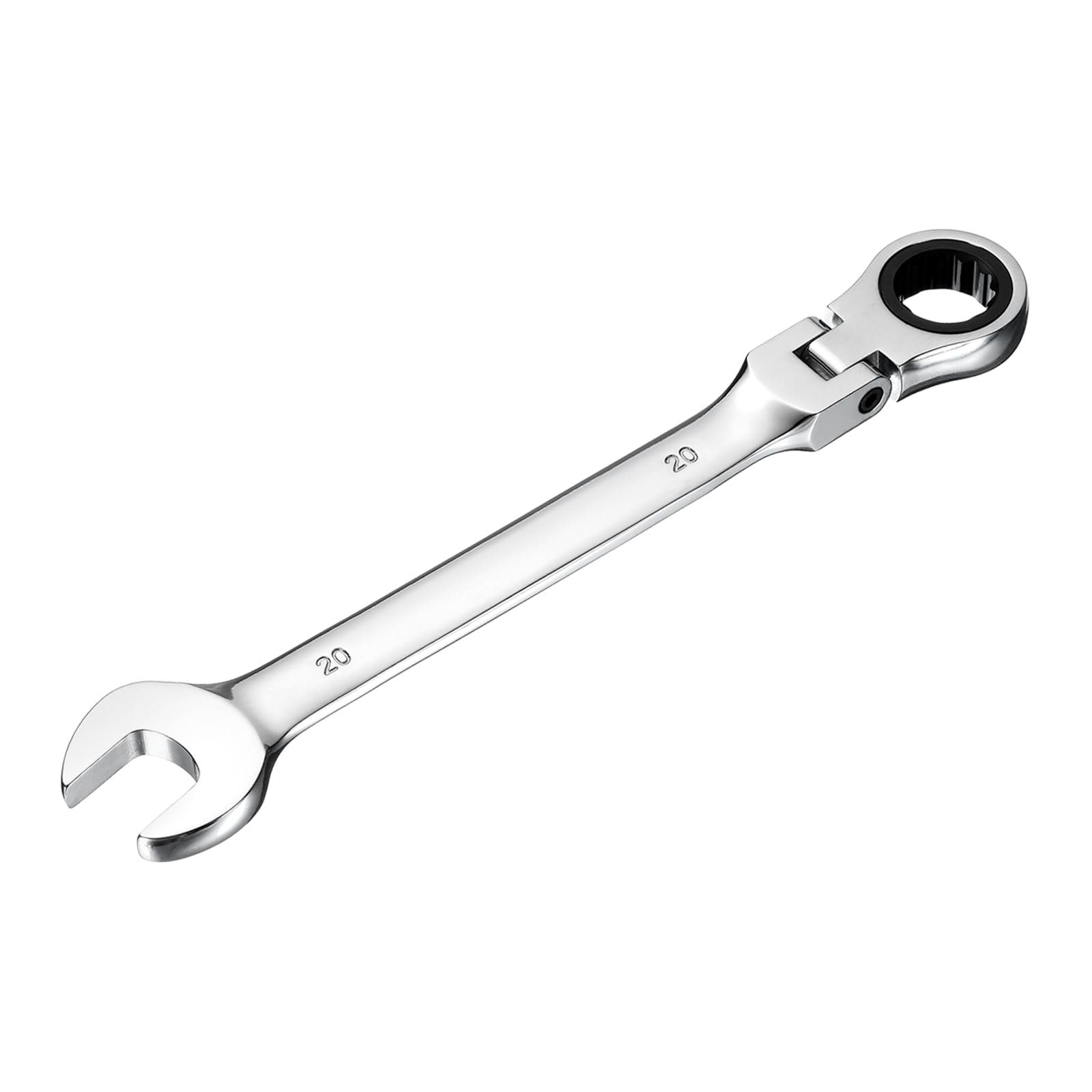 sourcing map Flex-Head Ratcheting Combination Wrench 20mm 72-Teeth Metric Standard Ratchet Box and Open End CR-V Steel Double Ended Wrench for Fasteners Nuts Bolts
